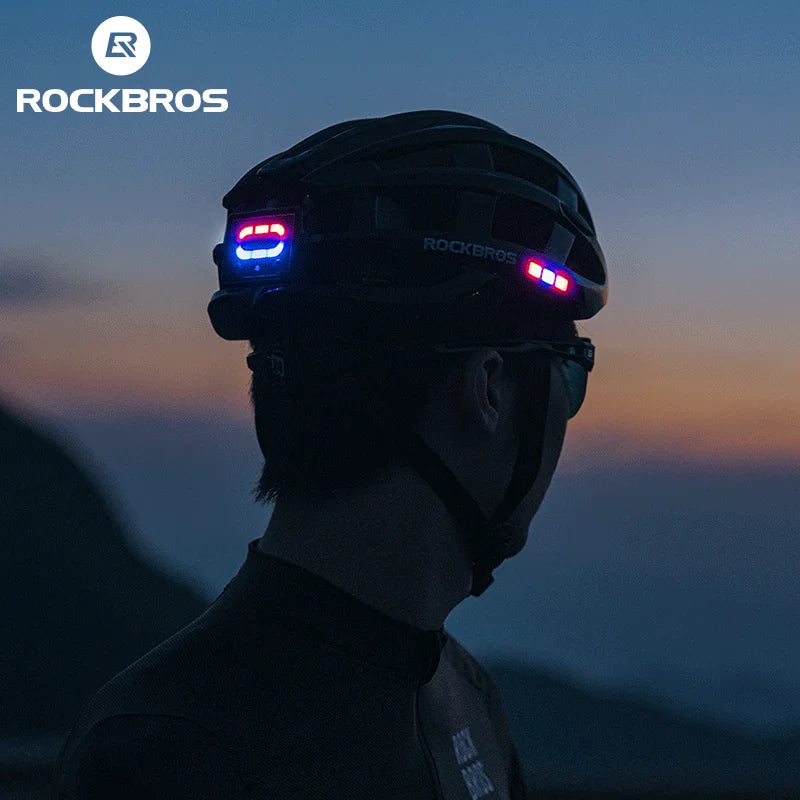 ROCKBROS Bike Headlamp Cycling Helmet Ultralight USB Charging Bicycle Light Helmet Sports Safety MTB Bike Cap For Men Women