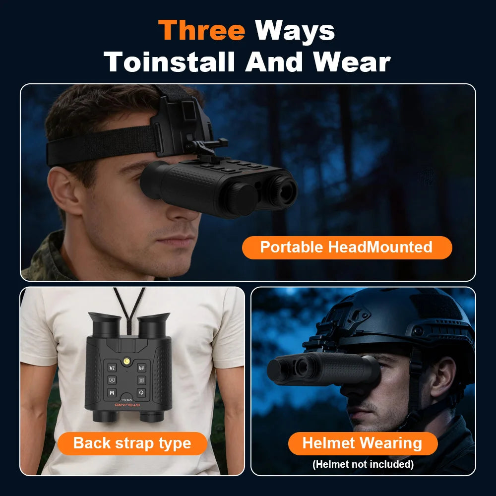 Night Vision Binocular 4K 8X Digital Zoom Nightvision Goggles Head Mounted IR Digital Telescope Built-in Diastimeter For Hunting