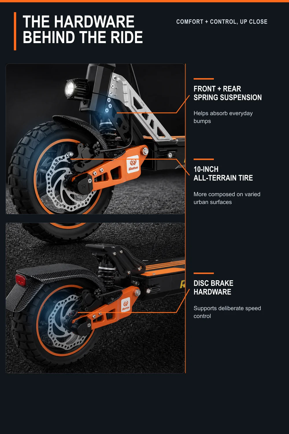 1000W Adult Electric Scooter, 48V 18.2Ah Battery, Up to 34 MPH, 34 Miles Range, 10" Tires, Foldable Commuter Scooter