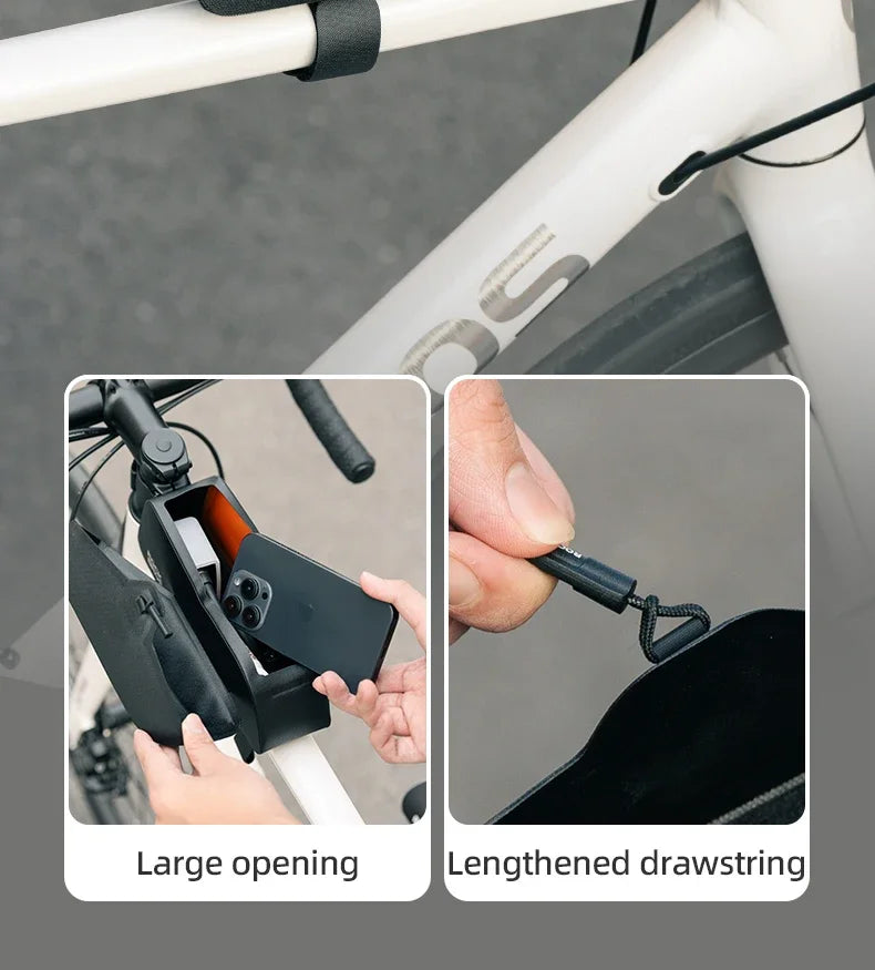 ROCKBROS Bike Top Tube Bag Magnetic Waterproof TPU Bike Frame Front Pack Mountain Bike Riding Storage Bag Cycling Accessories