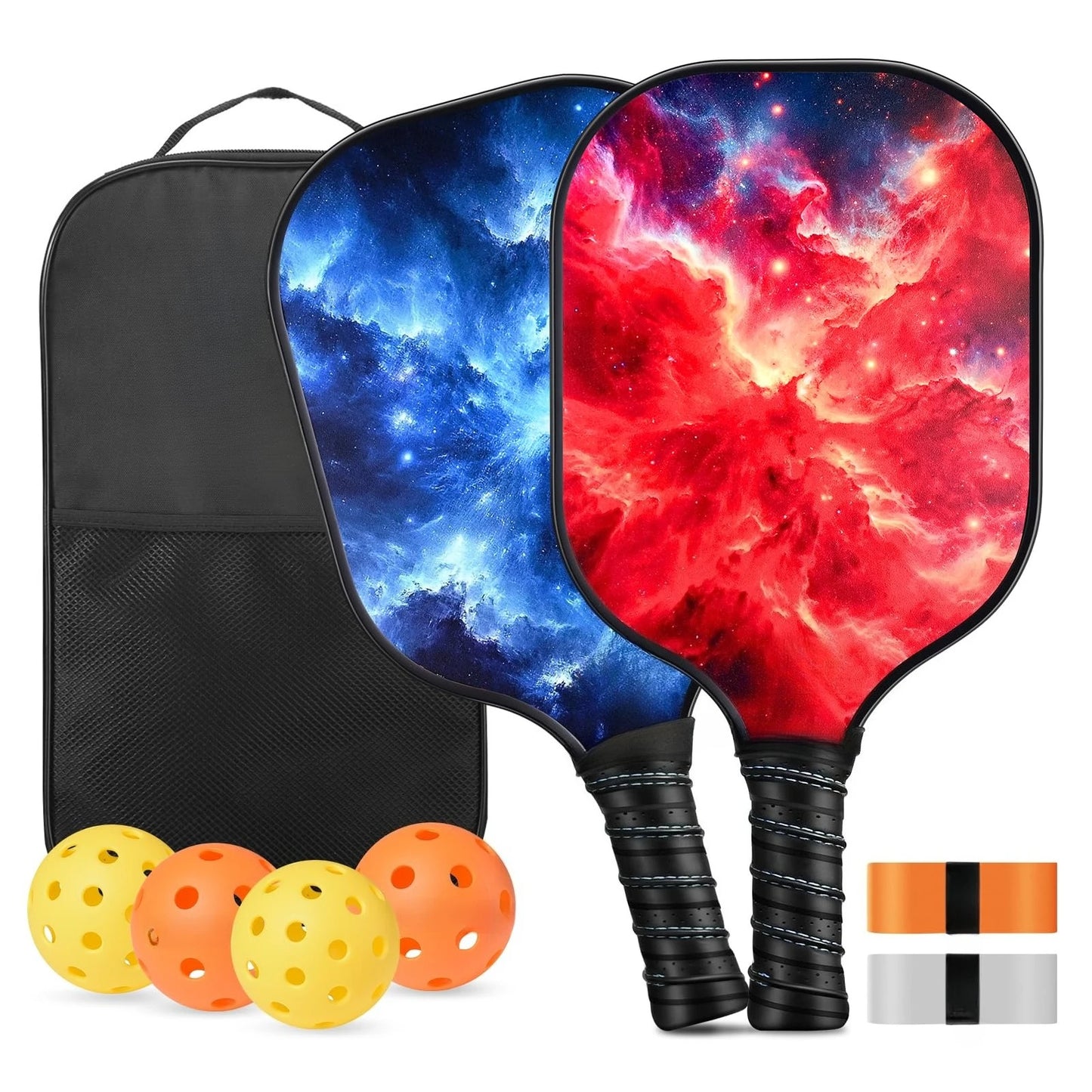2 Pack 4 Pack USAPA Approved Fiberglass Pickleball Paddles Set With Polypropylene Honeycomb Core Lightweight Rackets Equipped With Pickleball Balls And Storage Carry Bag For Beginners Men Women Indoor Outdoor Court Training R