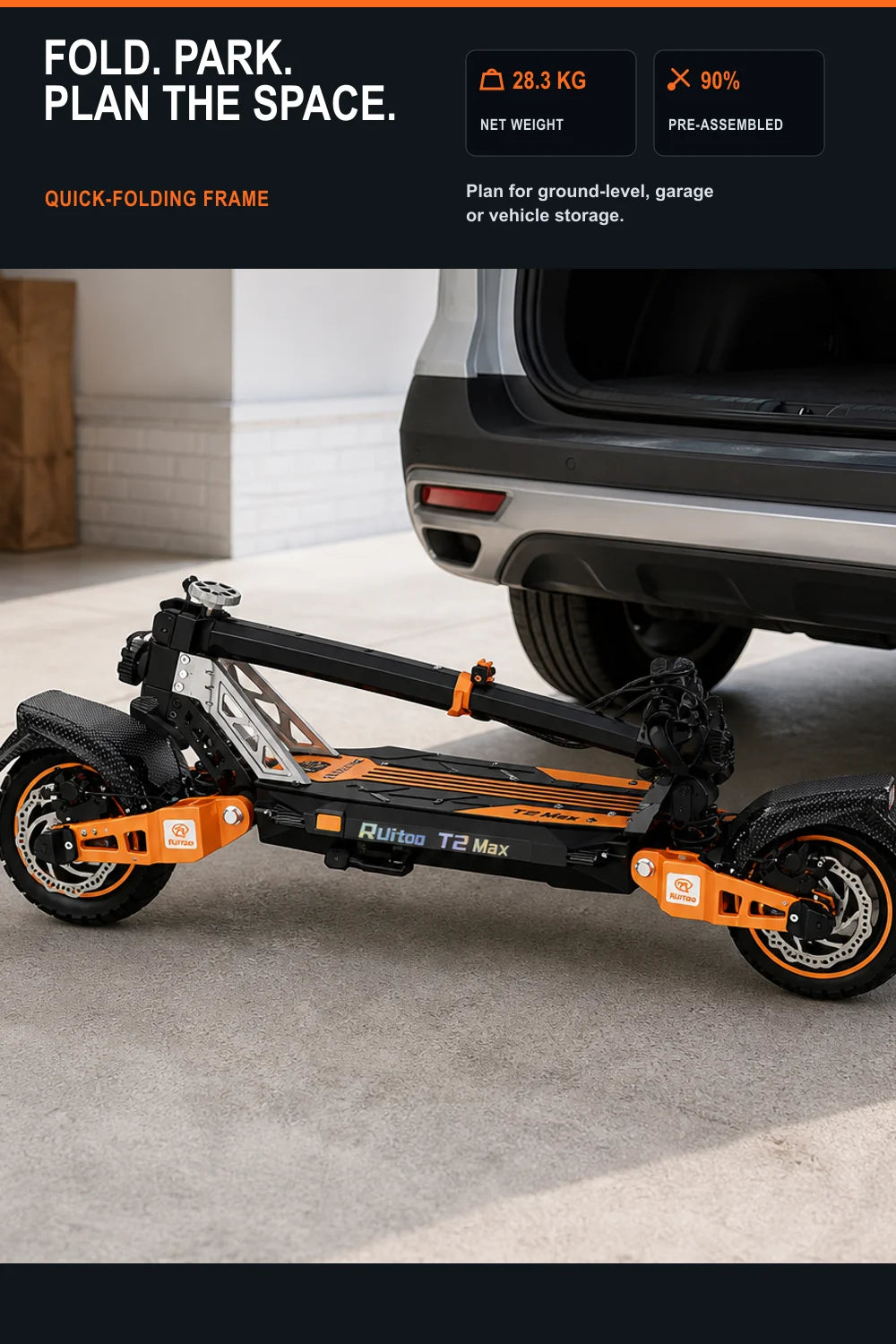 1000W Adult Electric Scooter, 48V 18.2Ah Battery, Up to 34 MPH, 34 Miles Range, 10" Tires, Foldable Commuter Scooter