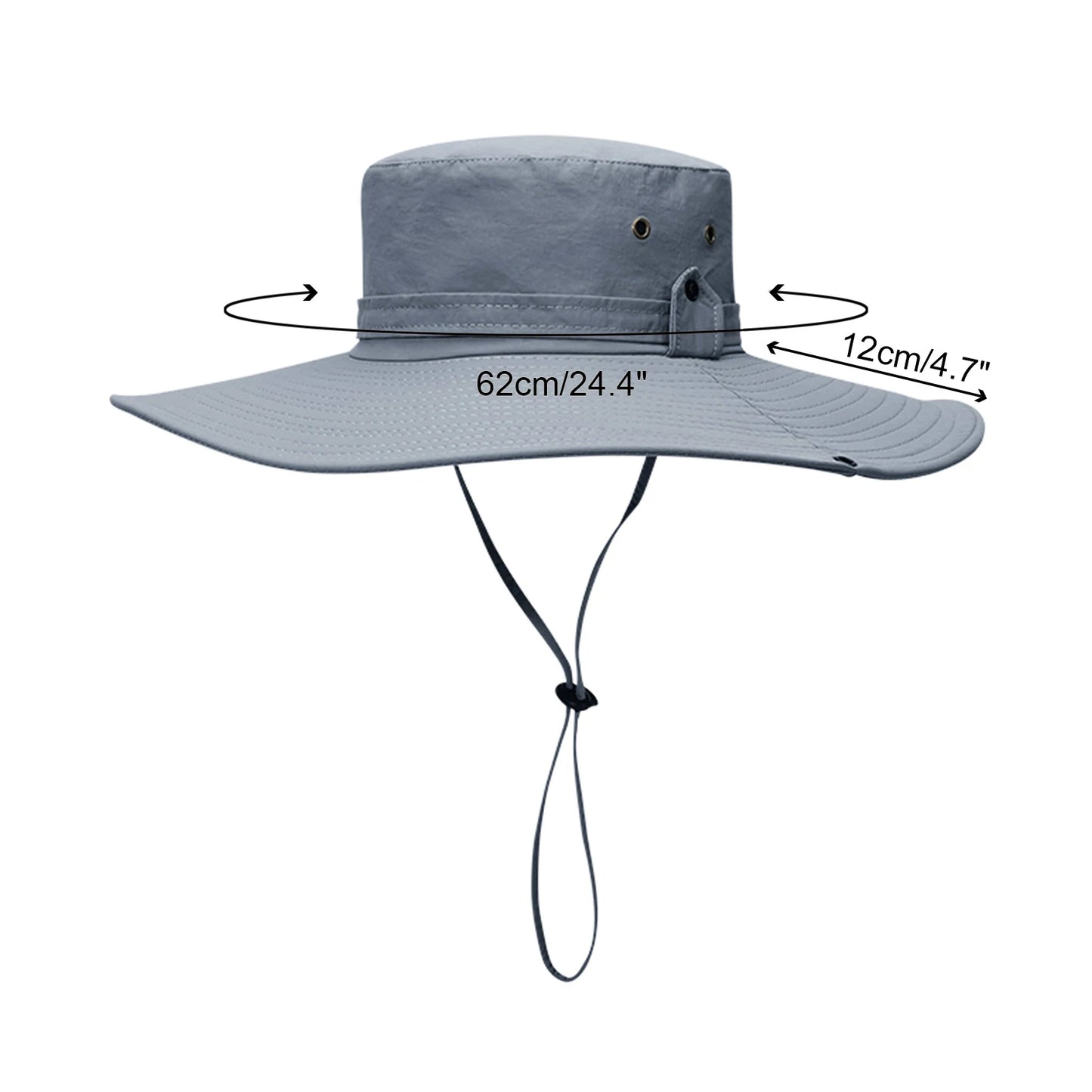 Sun Hat Wide Brim UV Protection Foldable Bucket Hat for Fishing Hiking Camping 12CM Brim