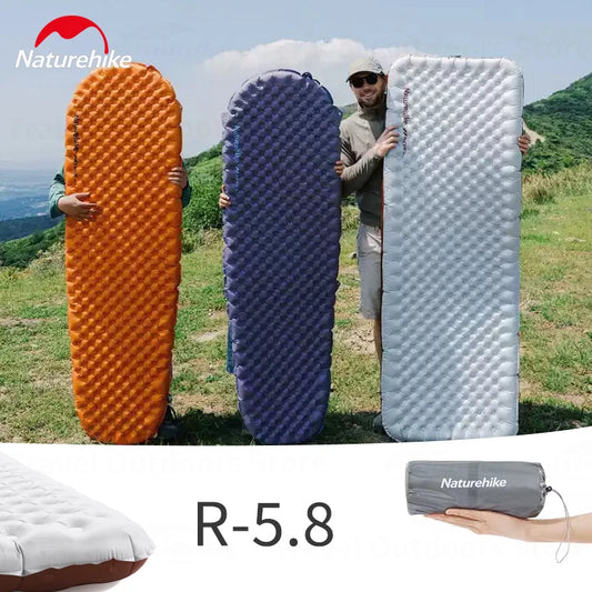 Naturehike R-5.8 Inflatable Mattress Ultralight Portable Folding Winter Warm Sleeping Cushion Hiking Pad Outdoor Camping Mat