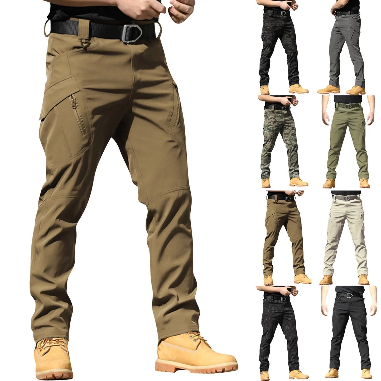 Spring-Autumn Outdoor Stretch Water-Resistant Hiking Trousers Wear-Resistant Utility Pants