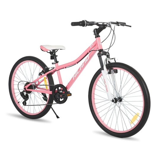 Hiland  24 Inch Mountain Bike for Kids Age 7,Front Suspension Fork Kids' Bicycles for Boys Girls Multiple Colors