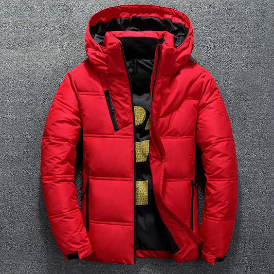 Warm Men Coat Casual Autumn Stand Collar Puffer Thick Hat Parka Male Men's Winter Jacket With Hood