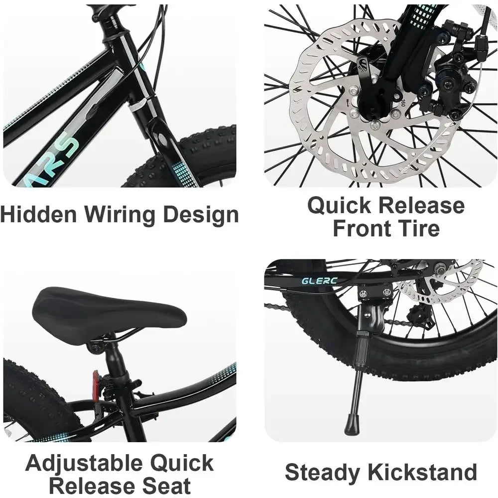 Children's 20-24 Inch Mountain Bike with 2.8 Tires and 6-Speed Gears for Ages 6-14
