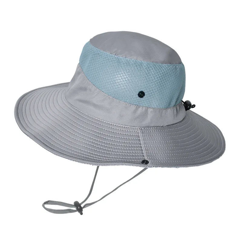 Summer UPF50+ Sun Hats For Women & Men Breathable Mesh Boonie Hat Foldable Hiking Fishing Hat