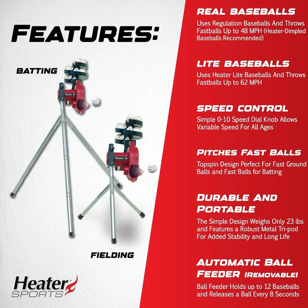 New Best Selling Junior Baseball Pitching Machine Portable Adjustable Speed Angle Kids Batting Practice
