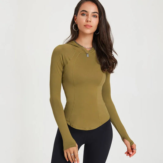 Women Long Sleeve Yoga Tops Autumn Winter Running Sports top Loose Gym Workout Training Blouse Outdoor Hiking Sportswear