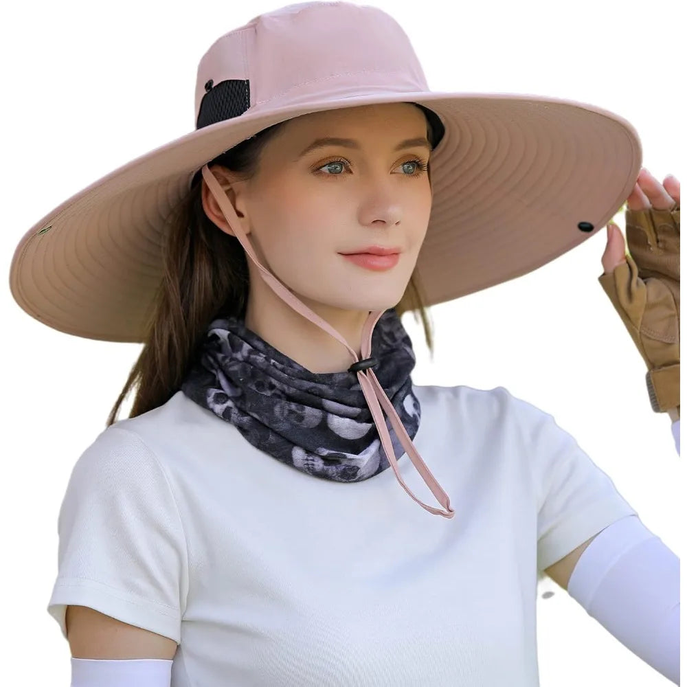 Wide Brim Sun Hat for Women UV Protection Ventilated Summer Hats for Fishing Hiking Garden Beach