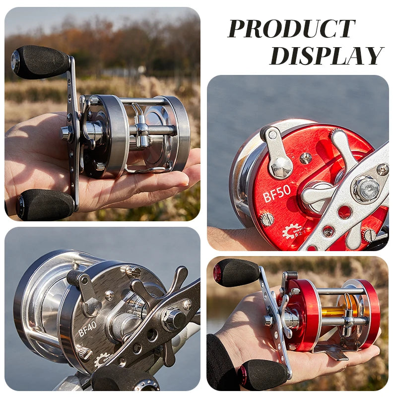 BILLINGS Trolling Drum Fishing Reel 20LB Max Drag 4.2/5.2:1 Gear Ratio CNC Aluminum Spool 6+1 Stainless Steel Bearings Smooth Right Hand Baitcasting Reel for Freshwater Saltwater