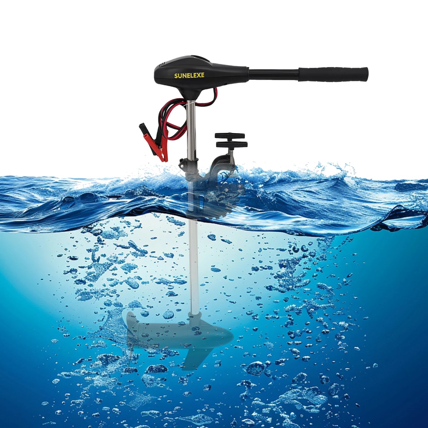 Powerful 40lb Thrust Electric Trolling Motor, 5 Forward Speeds, Adjustable & Durable for Fishing & Inflatable Boats