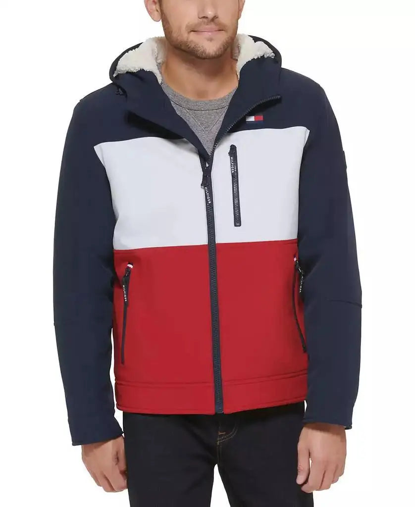 Tommy Hilfiger | Men's Sherpa-Lined Softshell Hooded Jacket