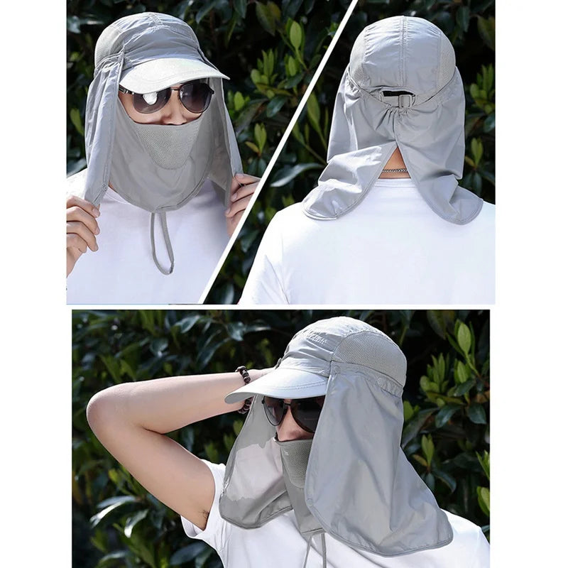 Summer Sun Hats Outdoor Fishing Hat UV Protection Sunscreen Fisherman Hats Women Men Breathable Fishing Cap For Travel Hiking
