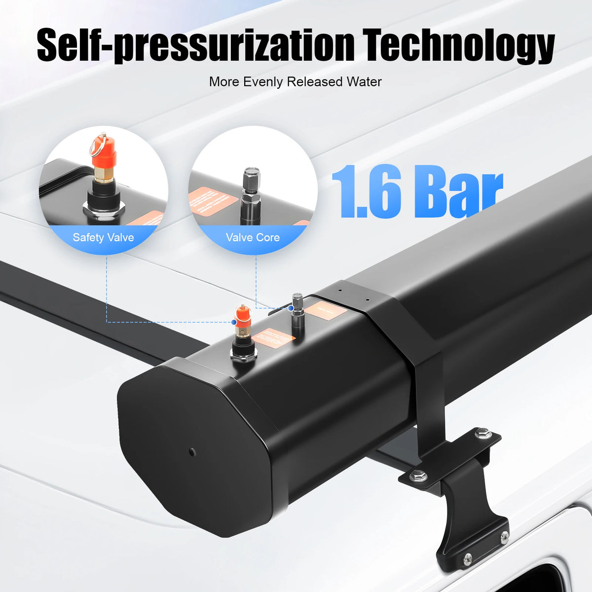 Portable Water Tank for Camping 30L Roof Rack Mount Road Shower, Outdoor Activities Water for roof crossbar luggage rack platform luggage rack roof tent roof luggage box roof luggage frame of SUVs sedans RVs trucks washing ac