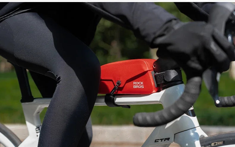 ROCKBROS Bike Top Tube Bag Magnetic Waterproof TPU Bike Frame Front Pack Mountain Bike Riding Storage Bag Cycling Accessories