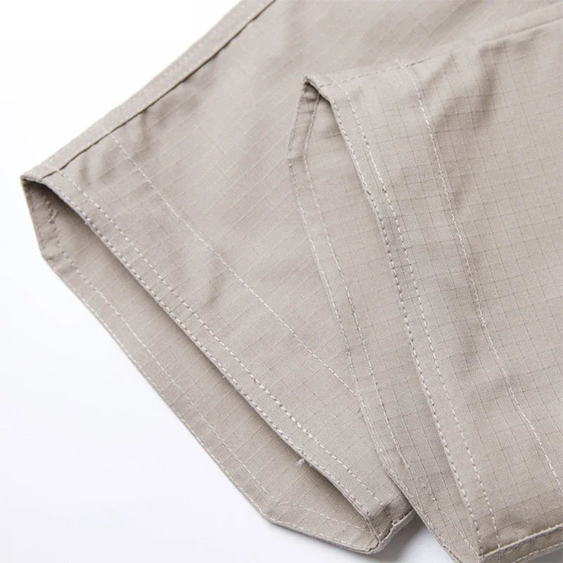 Mens Waterproof Cargo Pants Elastic Multiple Pocket Trousers Outdoor Hiking Pants