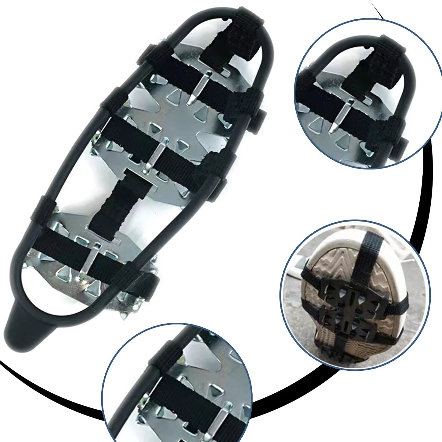 24 Teeth Silicone Steel Crampons Snow Grips for Hiking Mountaineering Outdoor Ice Traction Shoes Easy On Off