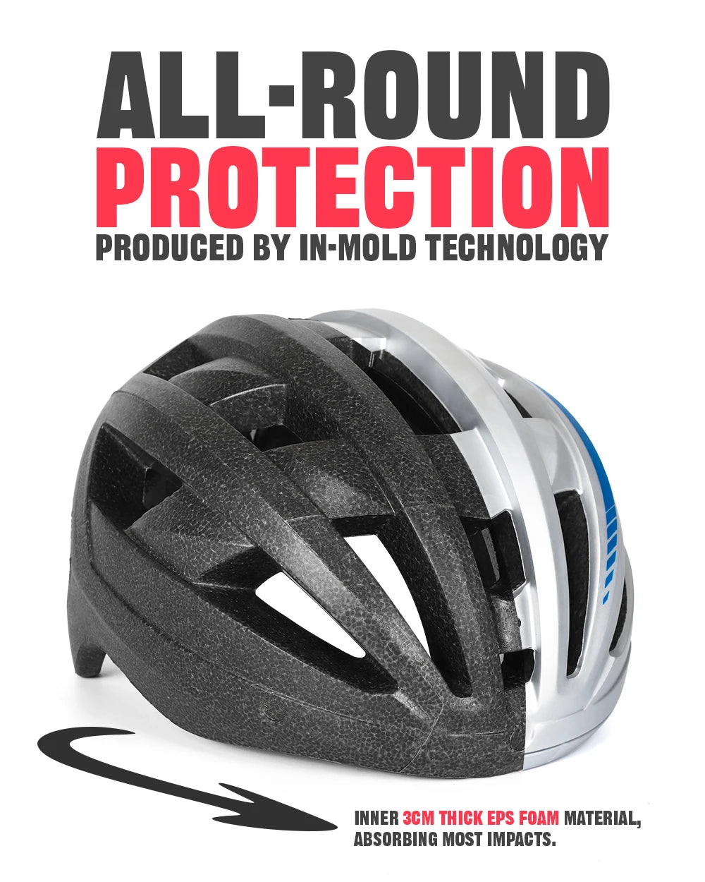 VICTGOAL Adults Mountain Bike Helmets with Goggles Visor Men Women USB Rear Light Bicycle Safety Caps Road Bike Electric Scooter Cycling Helmets