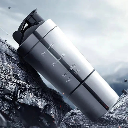 Stainless Steel Cup Vacuum Mixer Outdoor Drink Kettle Detachable Double Layer Shaker Water Bottle