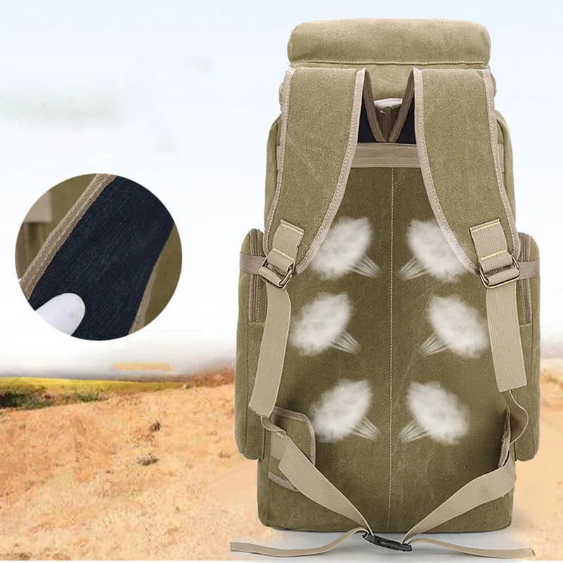 80L Backpack 600D Nylon Waterproof Trekking Hunting Bags Outdoor Rucksacks Outdoor Training Molle Knapsacks