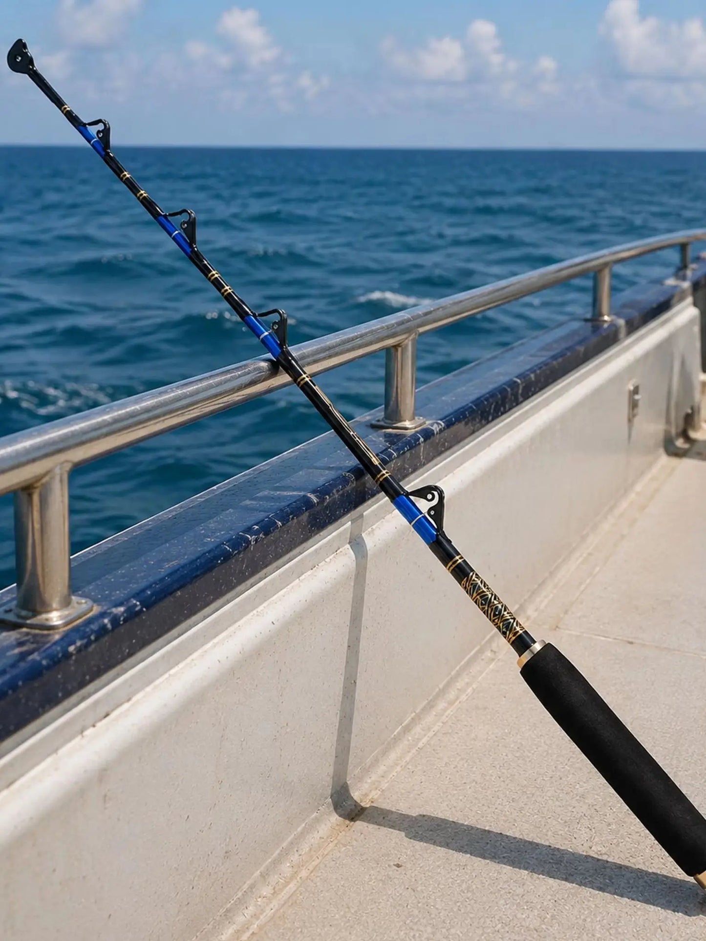Fishing Trolling Rod,, Fishing Big Game Trolling Rod 5'6 with 4+1 Roller Guides，Detachable sea fishing rod
