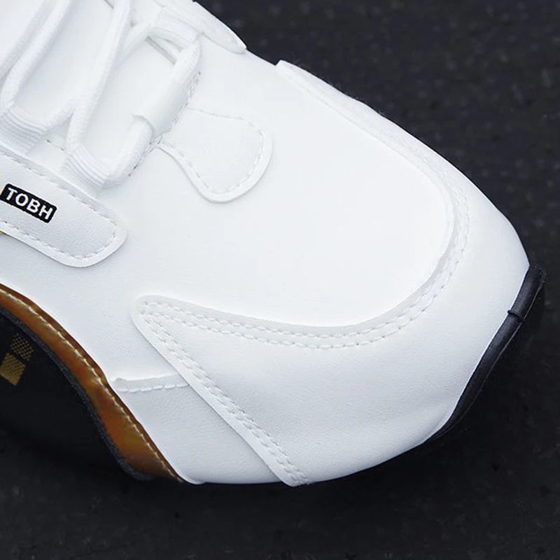 Men's Leather Shoes Fashion Mens Sneakers Leather Face Sports Running Shoes