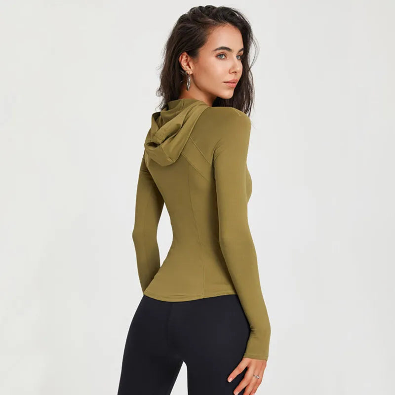 Women Long Sleeve Yoga Tops Autumn Winter Running Sports top Loose Gym Workout Training Blouse Outdoor Hiking Sportswear