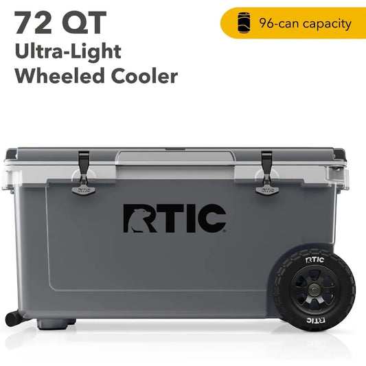 72 Quart Ultra-Light Wheeled Cooler Hard Insulated