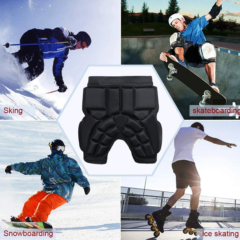 Unisex Thickened Hip Protector EVA Skiing Protector Pad Anti-Fall Butt Protection Pad Adjustable for Adults Kids Skate Ski