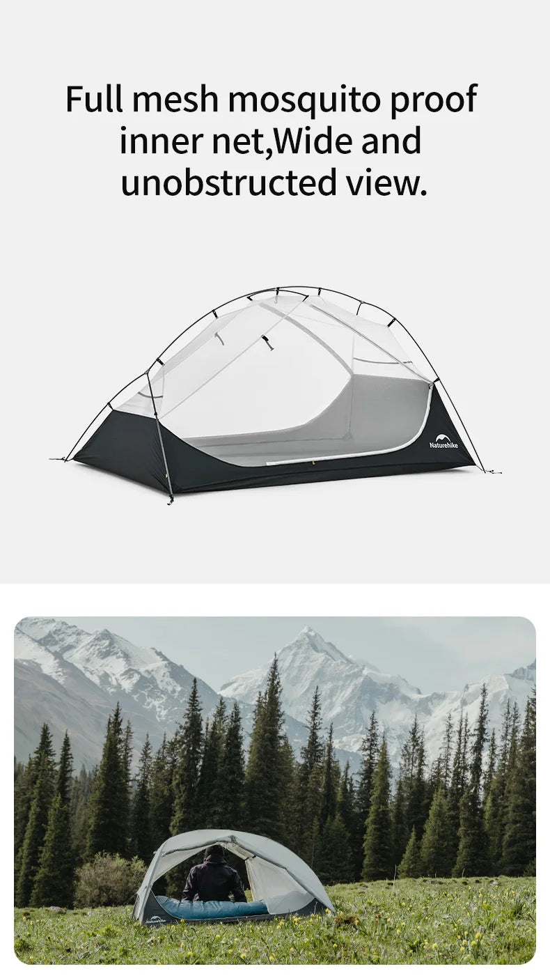 Naturehike Star River UL Camping Tent 2 People Tent 15D Nylon Ultralight Hiking Double Layer Backpacking Travel Tent 3 Seasons