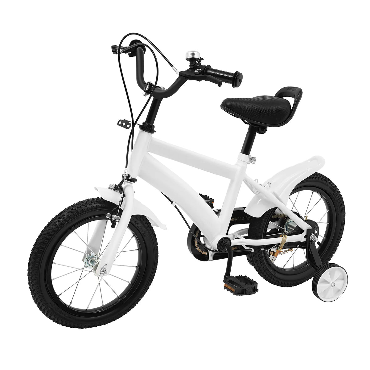 14 Inch Kids Bike w/ Training Wheels, Adjustable Seat Height Dual Brakes Children's Bicycle Kids Learning Bicycle for Boys Girls