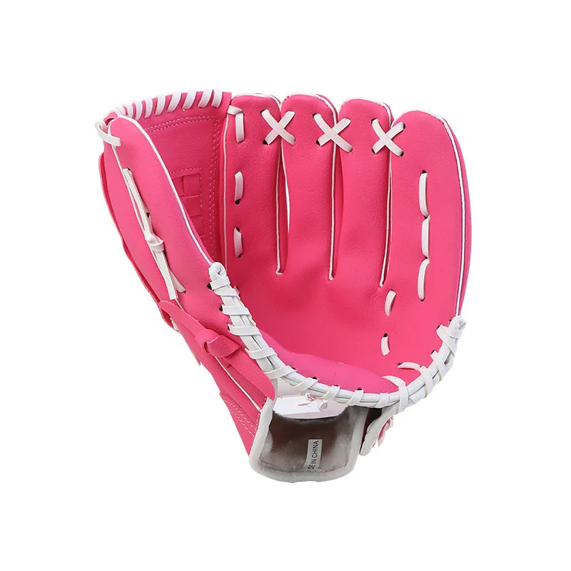 PU Baseball Glove for Kids Adults 9.5–12.5 Inch Youth Adult Softball Catcher Mitt with Reinforced Stitching & Comfort Padding