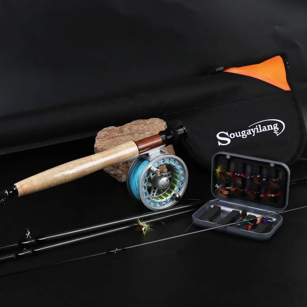 Complete Fly Fishing Rod and Reel Combo Kit for Saltwater Freshwater Angling