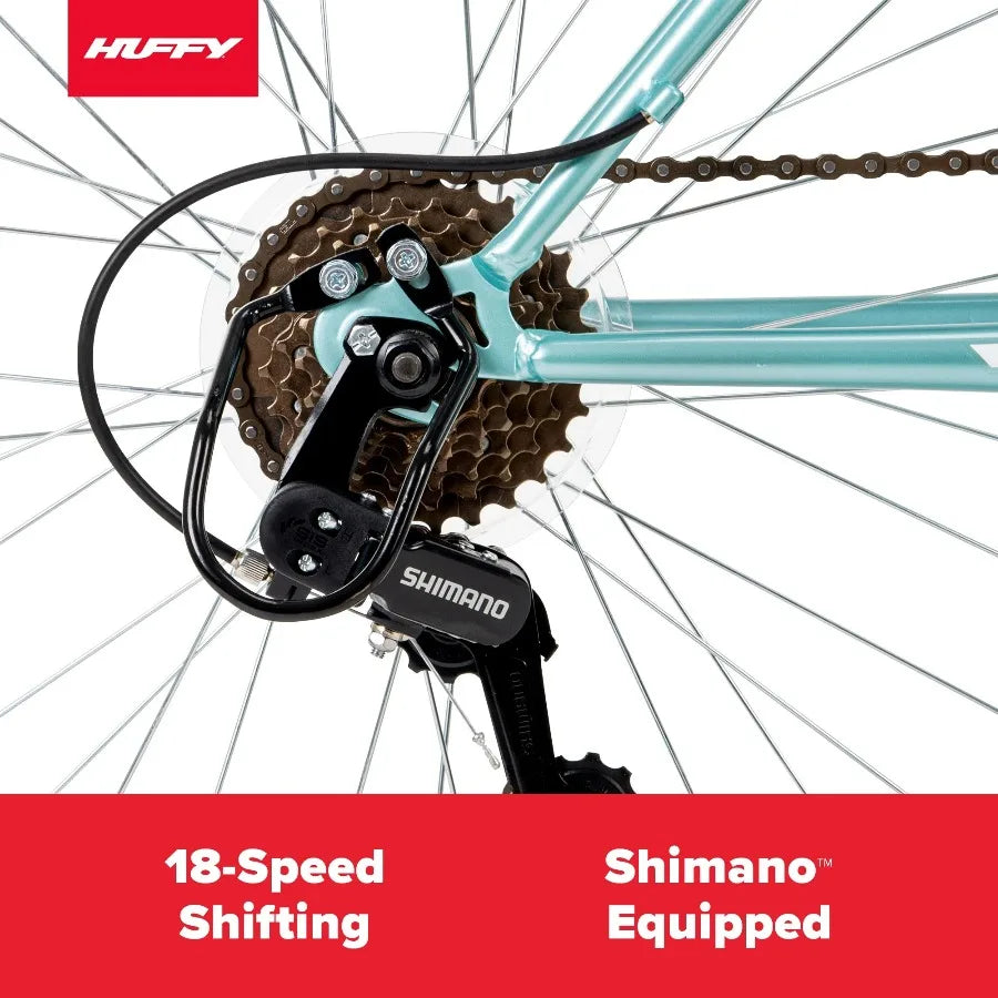 Huffy 26" Rock Creek Mountain Bike, Fits Riders 5'0"+, Mint, Adult, Women's Sturdy steel frame built for tackling rough trails.