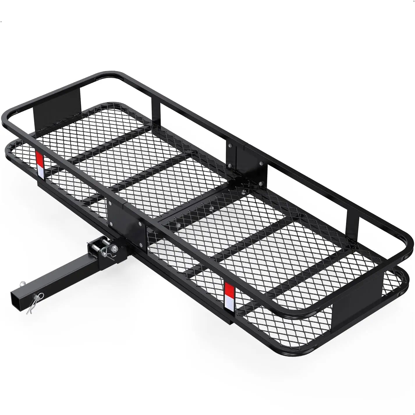 60x20 Inch Folding Hitch Cargo Carrier, 500LB Capacity Heavy Duty Steel Cargo Rack, 2 Inch Receiver Mount Luggage Basket Holder Tray For SUV Truck Camping Gear Storage, Black