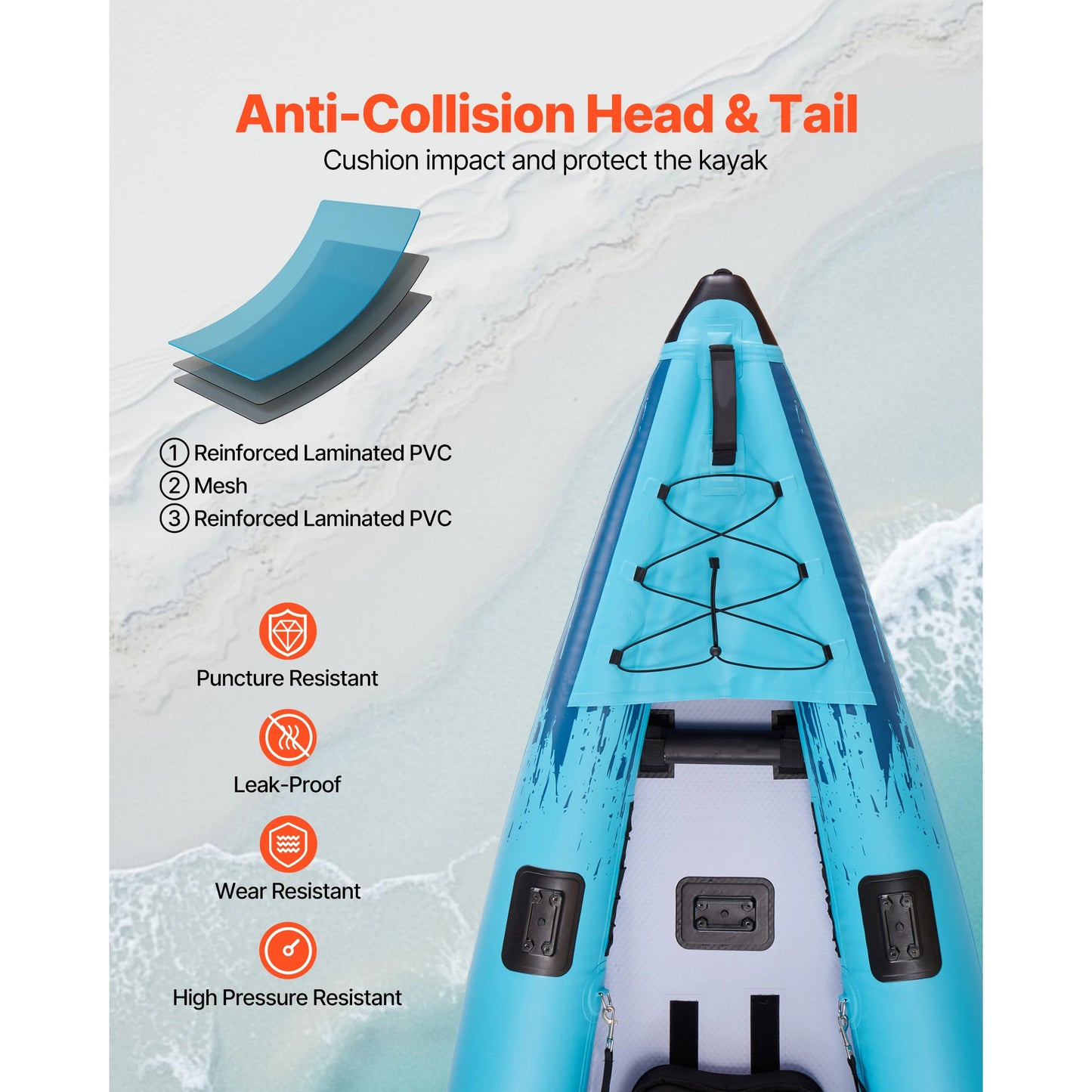 Inflatable Kayak, 2-Person Inflatable Recreational Kayak 700LBS Capacity, Leak & Puncture-Resistant with Padded Seat, PVC Drop-Stitch Floor, 2 Paddles, Hand Pump & Carry Bag for Fishing Camping