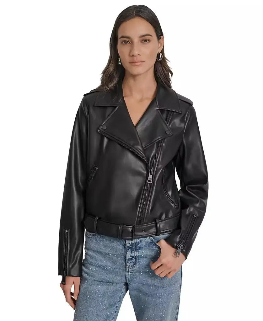 DKNY Jeans | Women's Faux-Leather Moto Jacket