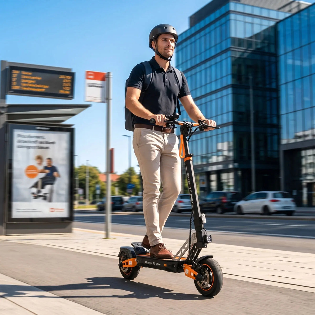 1000W Adult Electric Scooter, 48V 18.2Ah Battery, Up to 34 MPH, 34 Miles Range, 10" Tires, Foldable Commuter Scooter