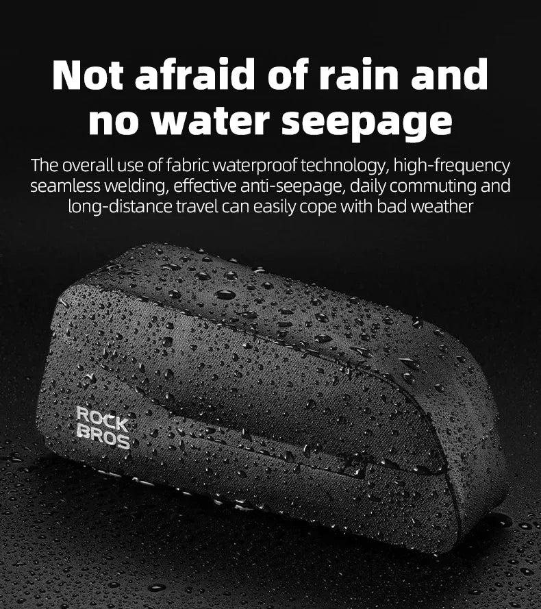 ROCKBROS Bike Top Tube Bag Magnetic Waterproof TPU Bike Frame Front Pack Mountain Bike Riding Storage Bag Cycling Accessories