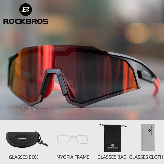 ROCKBROS Polarized Photochromic Bike Glasses Outdoor UV400 Bicycle Eyewear