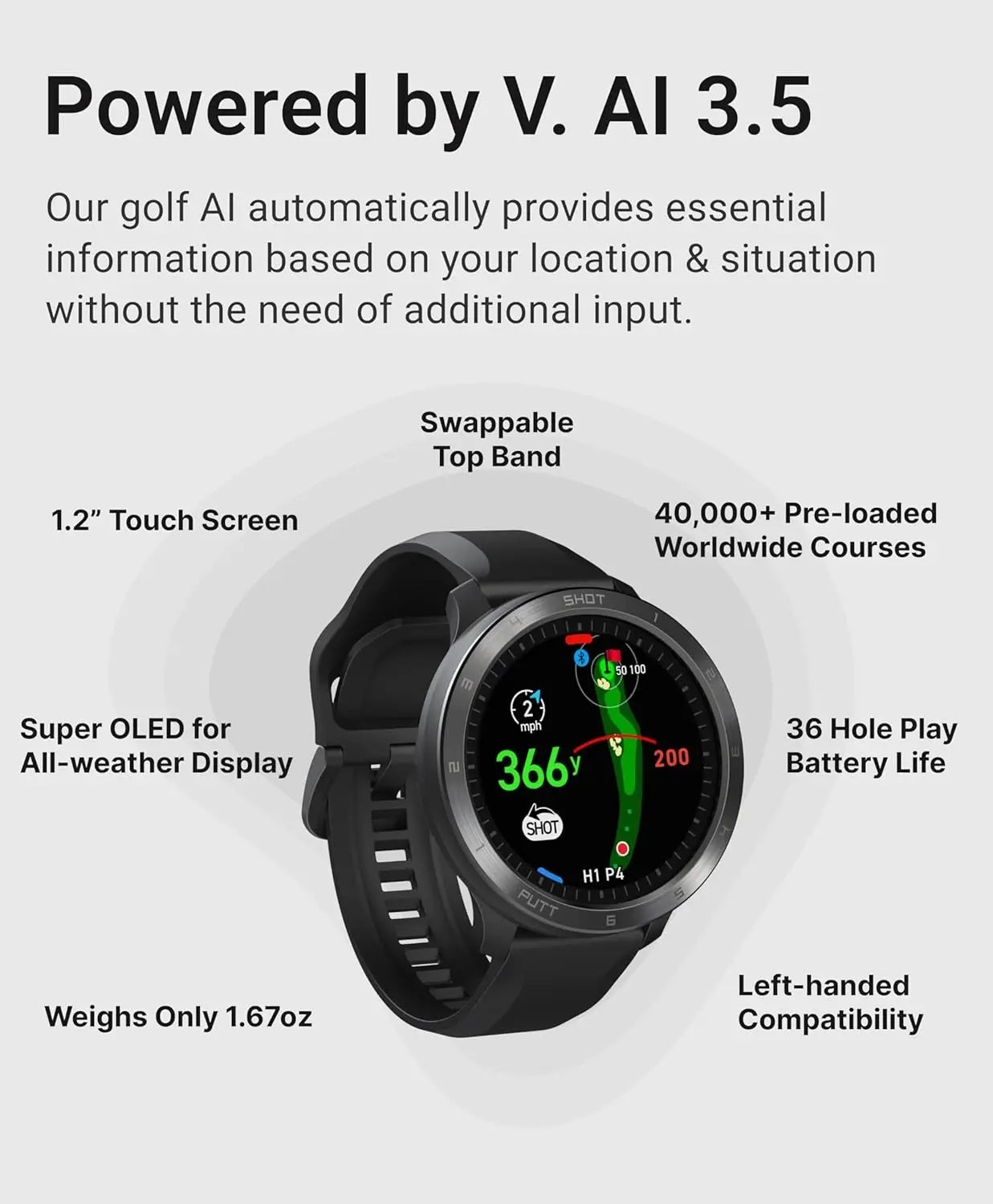 T11 PRO GPS Watch | Smart Golf Watch With Swing Analyzer, Course Preview, Wind Direction/Speed | Ideal Gifts for Men & Women