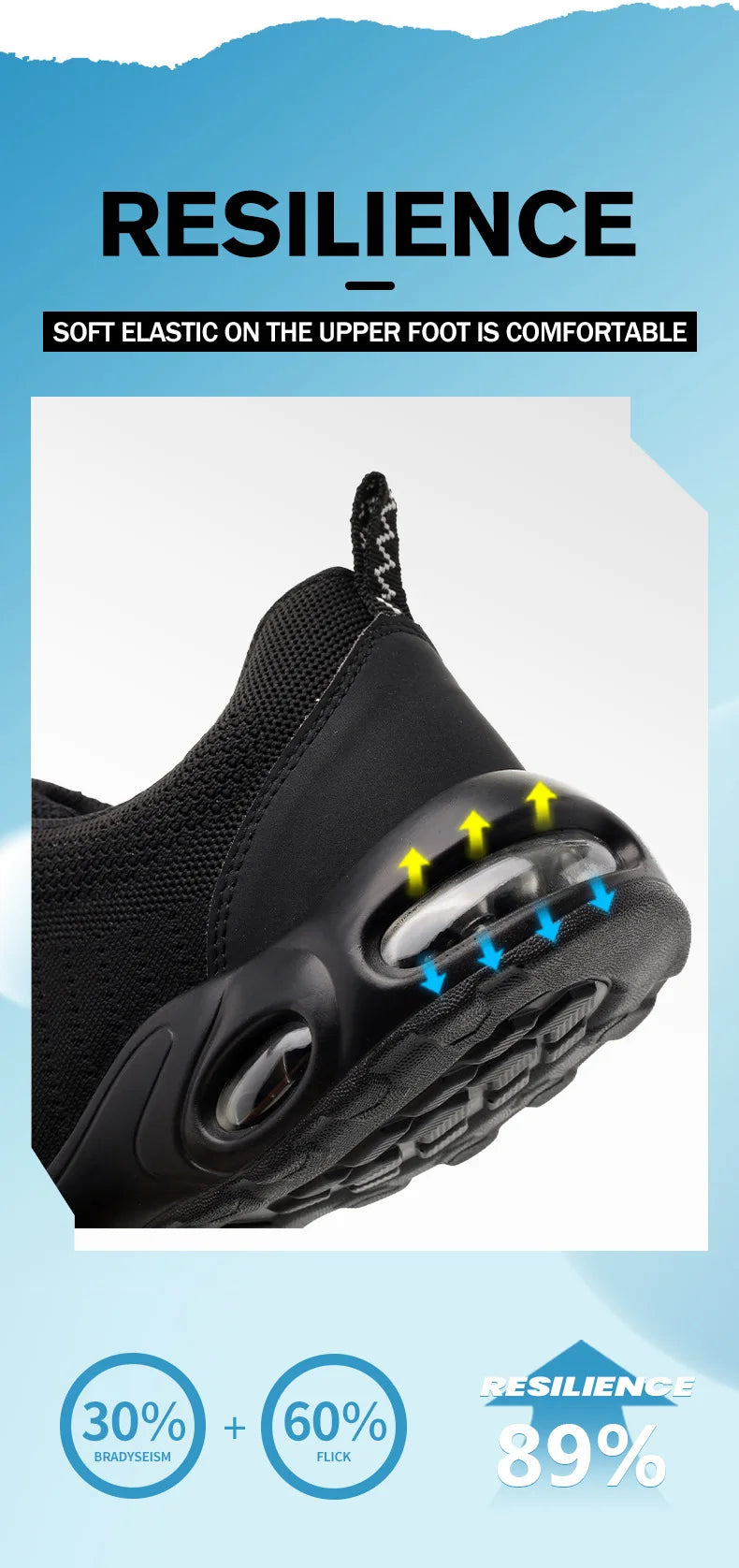 Fashion Men's Work Sneakers Mesh Breathable Safety Shoes Men Steel Toe Work Shoe Anti-smashing