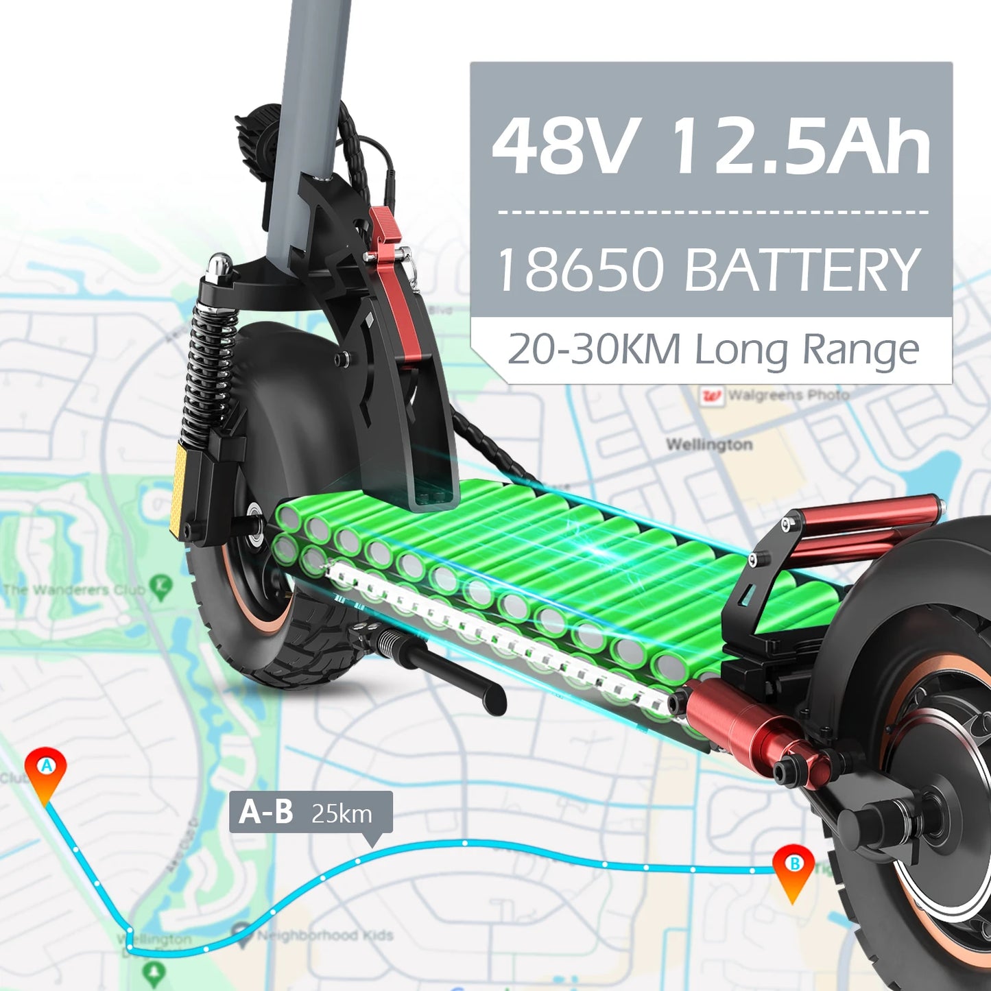 Scooters Electric 800W Peak Power 48V12.5AH Battery City Transportation Electric Scooter 10-inch All-terrain Tire Fold EScooters