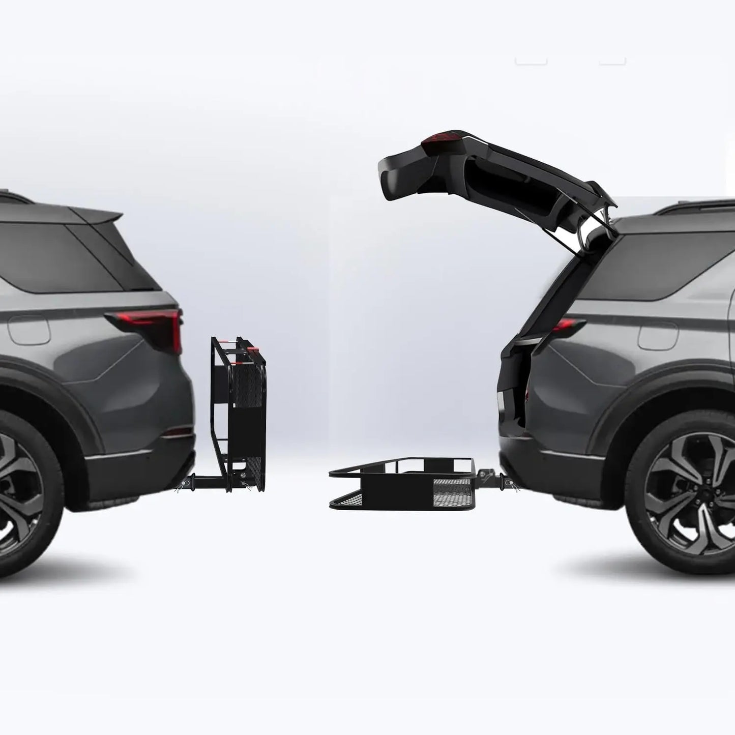 60x20 Inch Folding Hitch Cargo Carrier, 500LB Capacity Heavy Duty Steel Cargo Rack, 2 Inch Receiver Mount Luggage Basket Holder Tray For SUV Truck Camping Gear Storage, Black