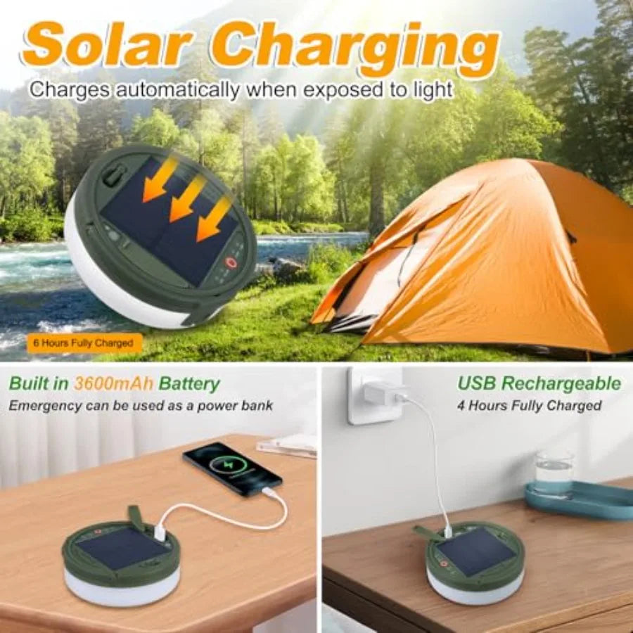 4 in 1 Solar Camping String Lights, Ultra Long String with 160LEDs, Solar Powered and USB Rechargeable Light with Remote Contro