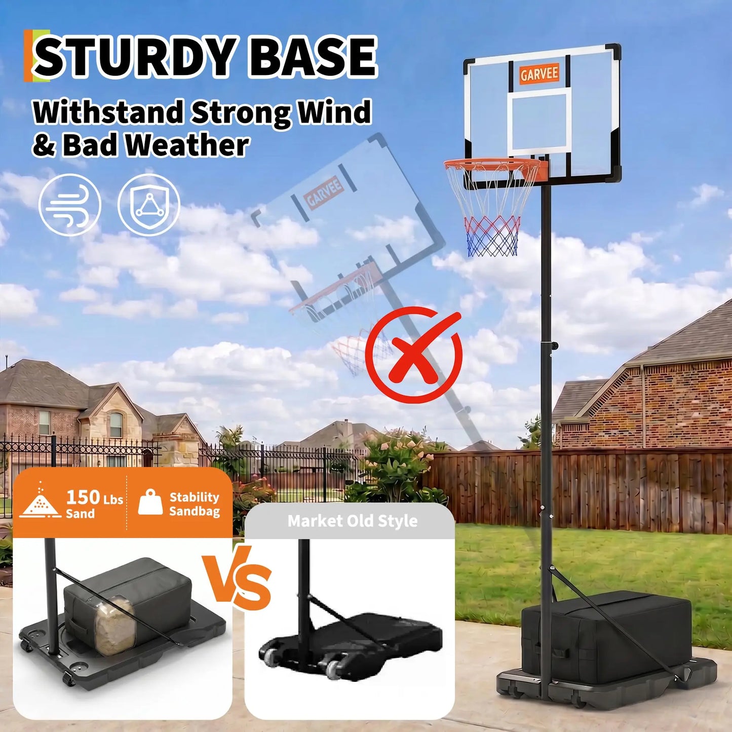 Portable Adjustable Basketball Hoop For Kids Adults 10FT Outdoor Indoor With Backboard Net Large Base Wheels Driveway Pool