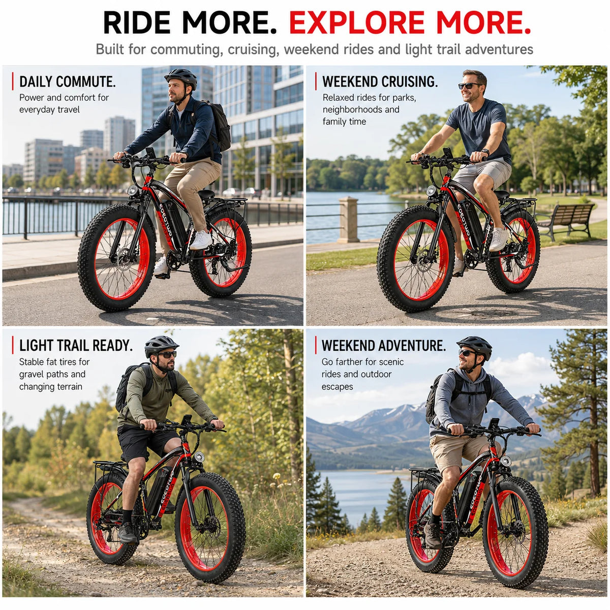 Electric Bike for Adults Teens, 1500W Motor, 34 Mph & 60 Miles, 26" Fat Tire All-Terrain Electric Mountain Bike with 48V 15AH Removable Battery, Dual Brake Off-Road Ebike